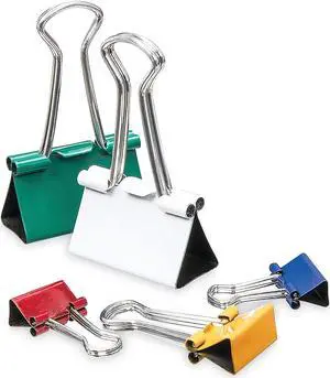 UNIVERSAL Medium Binder Clips 5/8" Capacity 1 1/4" Wide Assorted Colors 24/Pack 31029