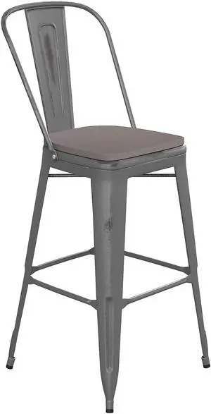 Flash Furniture Halifax Adirondack Rocking Chair with Cup Holder Gray (LEHMP104531GY)