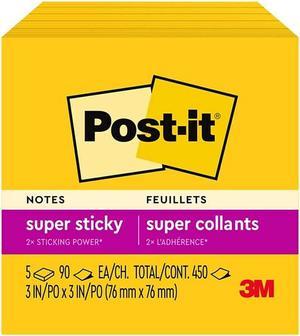 Post-it Super Sticky Notes 3" x 3" Electric Yellow 90 Sheets/Pad 503687