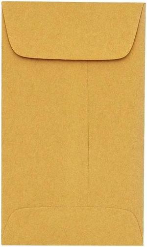 LUX #6 Coin Envelopes (3 3/8 x 6) 250/Pack 24lb. Brown Kraft (95067-250)