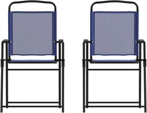 Flash Furniture Mystic Folding Patio Sling Chairs Navy 2/Pack (2GMSC098NV) Flash Furniture Mystic Folding Patio Sling Chairs Navy 2/Pack (2GMSC098NV)