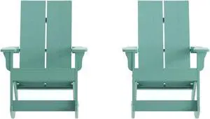 Flash Furniture Finn Dual Slat Back Adirondack Rocking Chair Sea Foam 2/Pack (JJC14709SFM2)