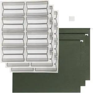 Smead ProTab 100% Recycled Hanging File Folder 3-Tab Letter Size Standard Green 20/Box (64195)