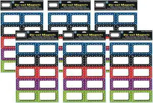 Ashley Productions Die-Cut Magnetic Colorful Dots Nameplates Assorted Colors 8.5" x 11" 10 Per Pack 6 Packs (ASH10118-6)