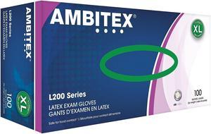 Ambitex L200 Series Powder Free Cream Latex Gloves XL 100/Box (LXL200) 101533