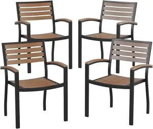 Flash Furniture Patio Arm Chair with Square Back Gold 5 Pack (5CO2GD)