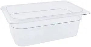 Cambro 1/4 Size 4" Deep Camwear Food Pan 3 4/5" H x 6 1/3" W x 10 2/5" D Clear (44CW135) 78444