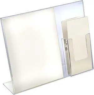 Azar Displays Sign Holder with Attached Brochure Holder 11" x 14" 252056-2-PACK