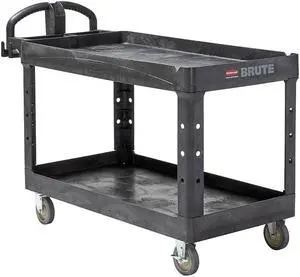 Rubbermaid Commercial Heavy-Duty Utility Cart Two-Shelf 26w x 55d x 33 1/4h