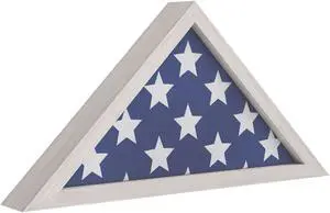 Flash Furniture Sheehan Solid Wood Memorial Flag Display Case 12.5 x 25 Whitewashed (HFMHDGDIS802315)