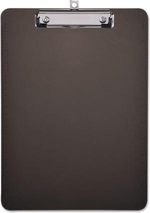 UNIVERSAL Plastic Clipboard with Low Profile Clip 1/2" Cap 8 1/2 x 11 Translucent Black 40311