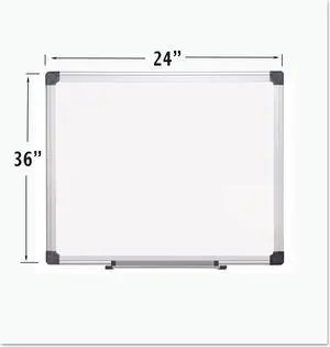 MasterVision Porcelain Value Dry Erase Board 24 x 36 White Aluminum Frame CR0601170MV
