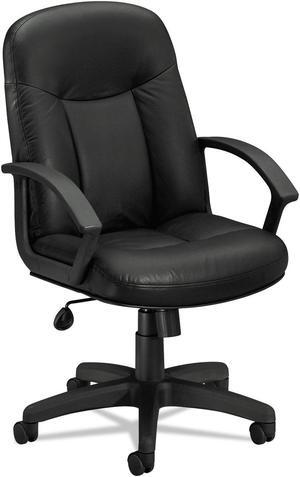 Basyx VL601 Series Leather High-Back Swivel/Tilt Chair Metal 26 x 33 1/2 x 43 Black VL601SB11
