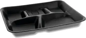 Pactiv Corporation Pactiv Evergreen Lightweight Foam School Trays 5-Compartment 8.25 x 10.25 x 1 Black 500/Carton YTHB0500SGBX
