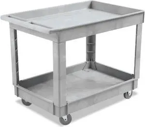Boardwalk Utility Cart Two-Shelf Plastic Resin 24w x 40d Gray 4024UCGRA