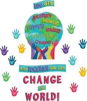 Carson-Dellosa Carson Dellosa Education One World Together We Can Change the World Bulletin Board Set 47 Pieces (CD-110488)