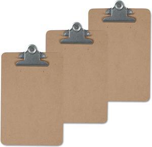 UNIVERSAL Hardboard Clipboard 1" Capacity Holds 8 1/2 x 14 Brown 3/Pk 40305VP