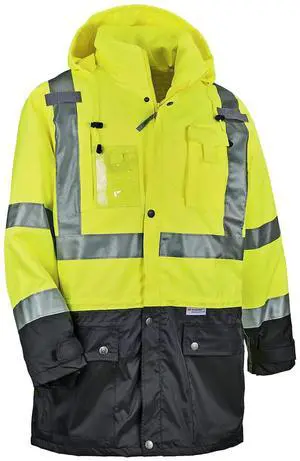 Ergodyne 25373 GloWear 8386 Class 3 Hi-Vis Outer Shell Jacket - Polyester - Medium - Lime