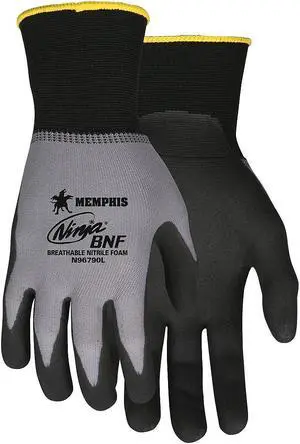MCR Safety Breathable Nitrile Foam Gloves BK/GY Extra-Large N96790XL