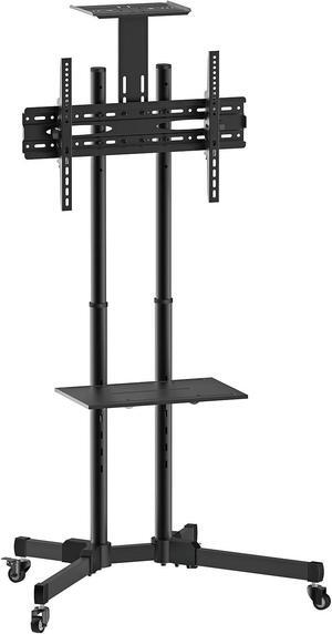 Mount-It! 2-Shelf Steel Mobile TV Cart Stand Black (MI-876)