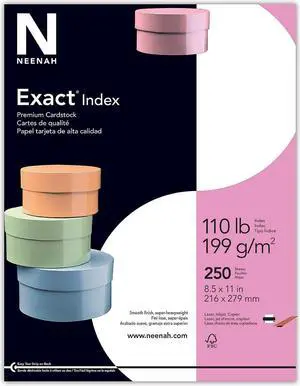 Exact Index Cardstock Paper 110 lbs 8.5" x 11" White 812234