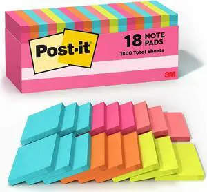 Post-it Notes 3" x 3" Cape Town Collection 100 Sheets/Pad 1611322