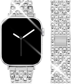 Worryfree Gadgets Full Bling Metal Wristband for Apple Watch Silver 42/44/45mm (VLS1-2-ASLV45) Worryfree Gadgets Full Bling Metal Wristband for Apple Watch Silver 42/44/45mm (VLS1-2-ASLV45)