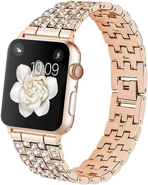 Worryfree Gadgets Full Bling Metal Wristband for Apple Watch Rose Gold 42/44/45mm (VLS1-2-ARGLD45) Worryfree Gadgets Full Bling Metal Wristband for Apple Watch Rose Gold 42/44/45mm (VLS1-2-ARGLD45)