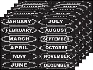 Ashley Die-Cut Magnets Chalkboard Calendar Months 12 Per Pack 6 Packs ASH19005-6