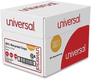Universal 30% Recycled Copy Paper 92 Bright 20 lb. 8.5 x 11 White 500 Sheets/Ream 5 Reams/Carton 200305