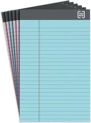 TRU RED Notepads 5" x 8" Narrow Ruled Pastels 50 Sheets/Pad TR57356