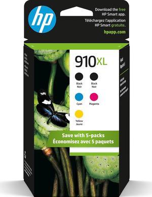 HP 910XL BlackCyanMagentaYellow High Yield Ink Cartridges 5Pack 6ZA58AN140