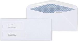 Staples Standard Invoice Dbl Window Security-Tint Gummed #9 Envelopes 500/BX 266759