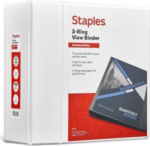 Staples Standard 5-Inch D 3-Ring View Binder White (26360-CC) 976179