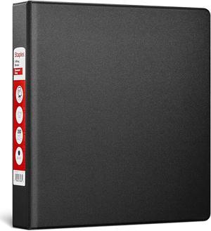 Staples Standard 1 1/2" 3-Ring Non-View Binder Black (26412-CC) 55356/26412