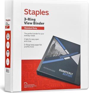 Staples Standard 1 1/2" 3-Ring View Binder White (26438-CC) 55409/26438