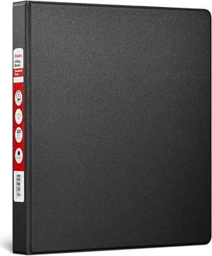 Staples Standard 1" 3-Ring Non-View Binder Black (26407-CC) 55355/26407