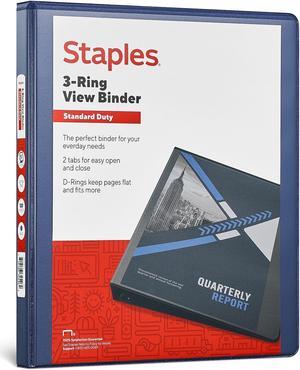 Staples Standard 1/2" 3-Ring View Binder Blue (26427-CC) 82615