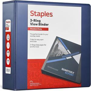 Staples Standard 3" 3-Ring View Binder Blue (26451-CC) 82640 Staples Standard 3" 3-Ring View Binder Blue (26451-CC) 82640