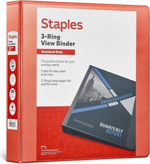 Staples Standard 1 1/2" 3-Ring View Binder Orange (26442-CC) 82648