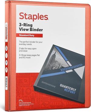 Staples Standard 1/2" 3-Ring View Binder Orange (26430-CC) 82617 Staples Standard 1/2" 3-Ring View Binder Orange (26430-CC) 82617