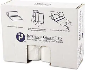 Inteplast Group High-Density Can Liner 43 x 48 60-Gallon 12 Micron Clear 25/Roll