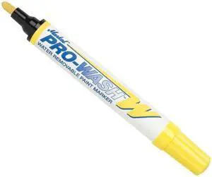 MARKAL 97031 Water Removable Liquid Paint Marker, Medium Tip, Yellow Color