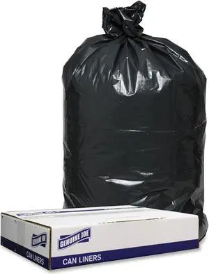 Genuine Joe Trash Can Liners 1.2mil 38"x58" 100BG/CT Black 98209
