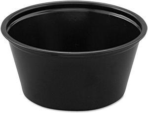 SOLO Polystyrene Portion Cups 2oz Black 250/Bag 10 Bags/Carton P200BLK