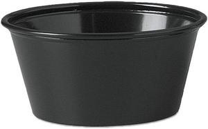 Plastic Souffle Portion Cups, 3 1/4 oz., Black, 250/Bag, 2500/Carton