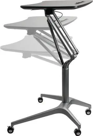 Lorell Height Adj Mobile Desk 28-1/4"x18-3/4"x41" Black 84838 Lorell Height Adj Mobile Desk 28-1/4"x18-3/4"x41" Black 84838