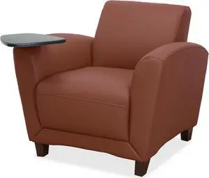 Lorell Reception Seating - Black, Mahogany, Tan - Bonded Leather - 34.5" Width x 36" Depth x 31.3" Height LLR68949