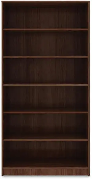 Lorell 6-Shelf Bookcase 36"x12"x72" Walnut 99792 Lorell 6-Shelf Bookcase 36"x12"x72" Walnut 99792