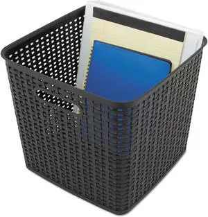 Advantus Extra Large Weave Bin 12.64" x 11" Black 2/Pack 40376